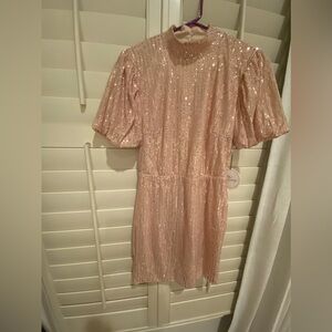 Milk and Honey sequence blush pink cocktail dress